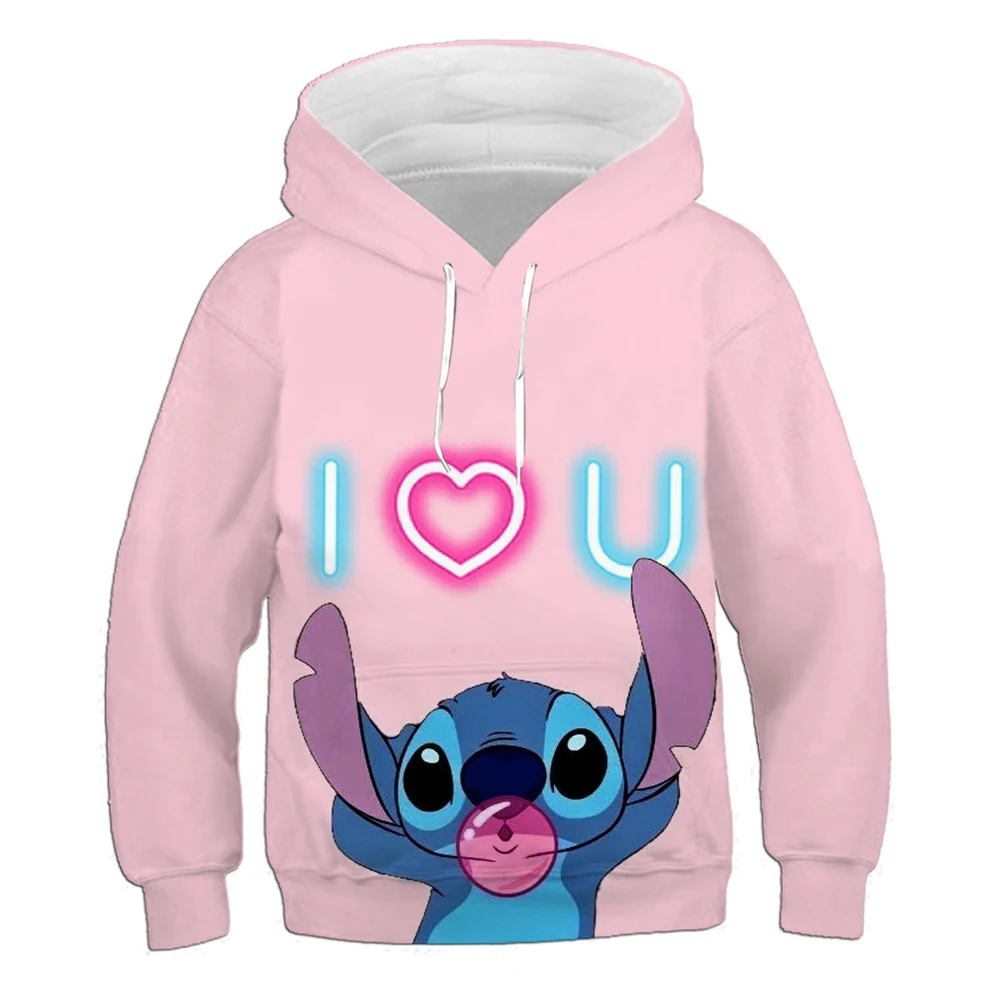 

All-match Children's Clothing Outdoor Boys Girls Casual Loose Sweatshirt Disney Stitch Cute Print Daily Comfortable Pullover
