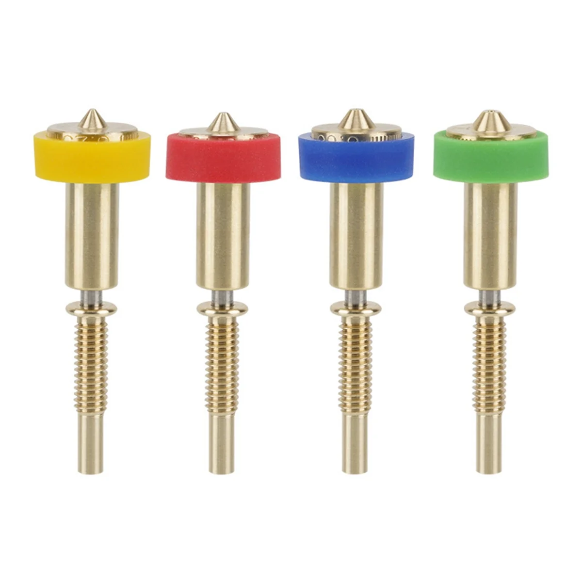 4pcs All-In-One Brass Titanium Nozzle 0.25/0.4/0.6/0.8mm Heatbreak Brass Titanium Nozzle for E3D Revo Hotend Extruder