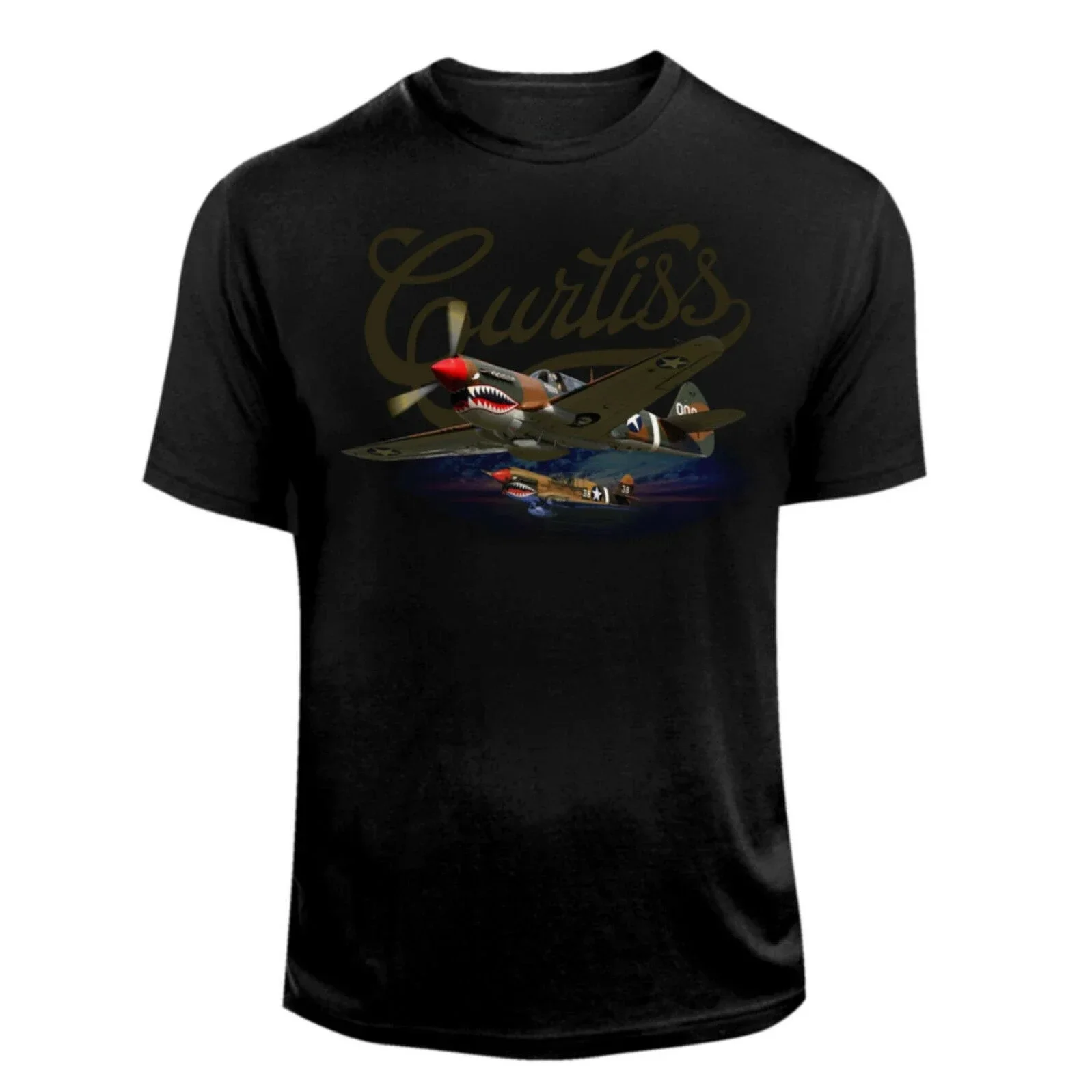 

WWII US Air Force P-51 Mustang Fighter T-Shirt 100% Cotton O-Neck Short Sleeve Summer Casual Mens T-shirt Streetwear
