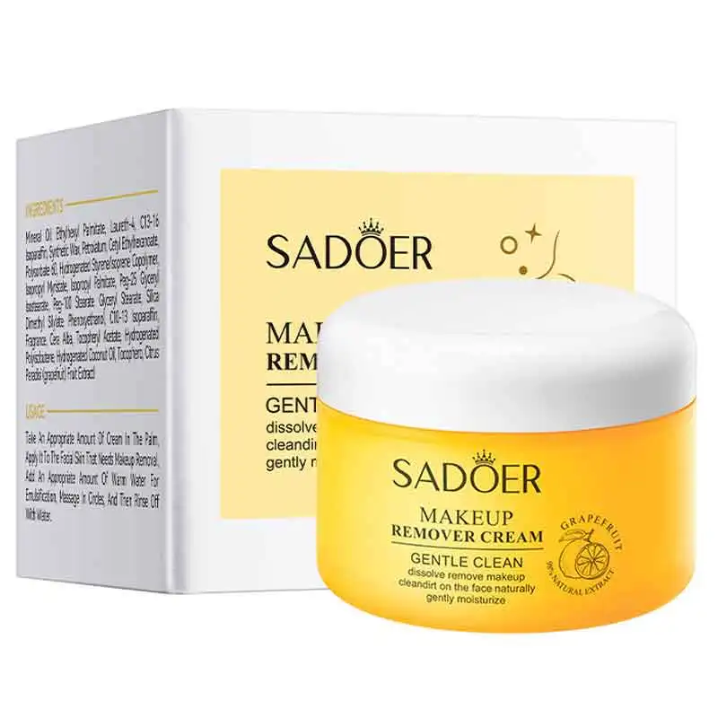 SADOER Grapefruit Deep Cleaning Makeup Remover Quickly Dissolve Stubborn Makeup, and Without Residue.