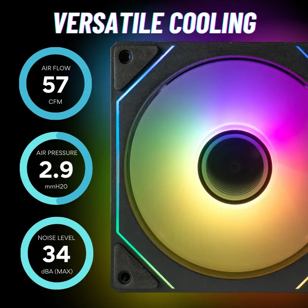 120 ملم RGB FAN جهاز كمبيوتر شخصي مروحة وحدة المعالجة المركزية برودة ARGB مراوح تبريد Ventilador