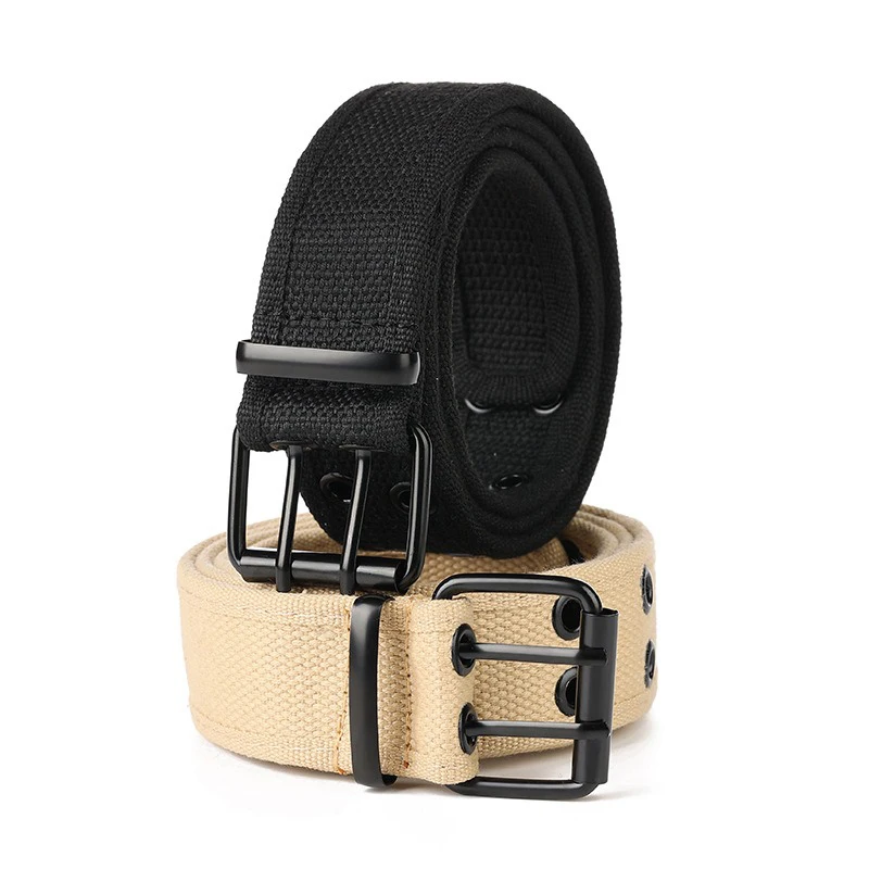 4CM Men\'s Fabric Canvas Belt Tactical Belt for Men Military Tactical Working Black Belt Tactical Strap Belts for Jeans Waistband