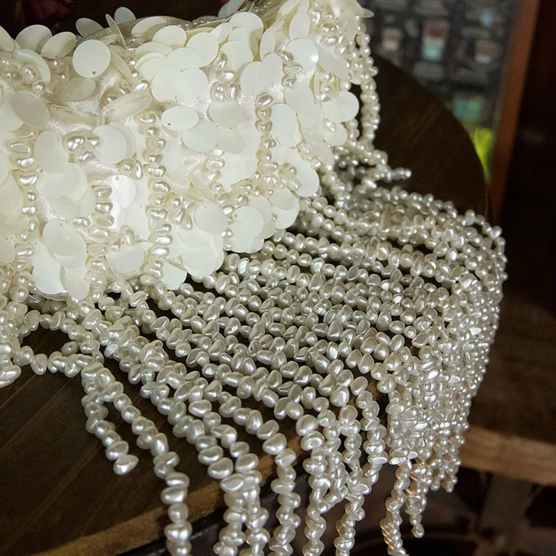 Luxury Pearls Tassel Evening Bags for Women Handbags Elegant Sequined Shoulder Bag Handmade Beading Wedding Clutch Ladies Purses