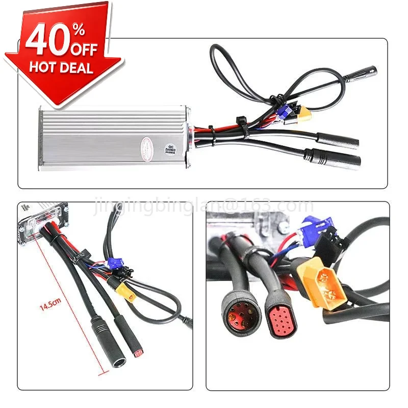Manufacturer supplied electric bicycle controller 45 km/h 48 volts 21 amps, red motor cable V20 fat replacement parts