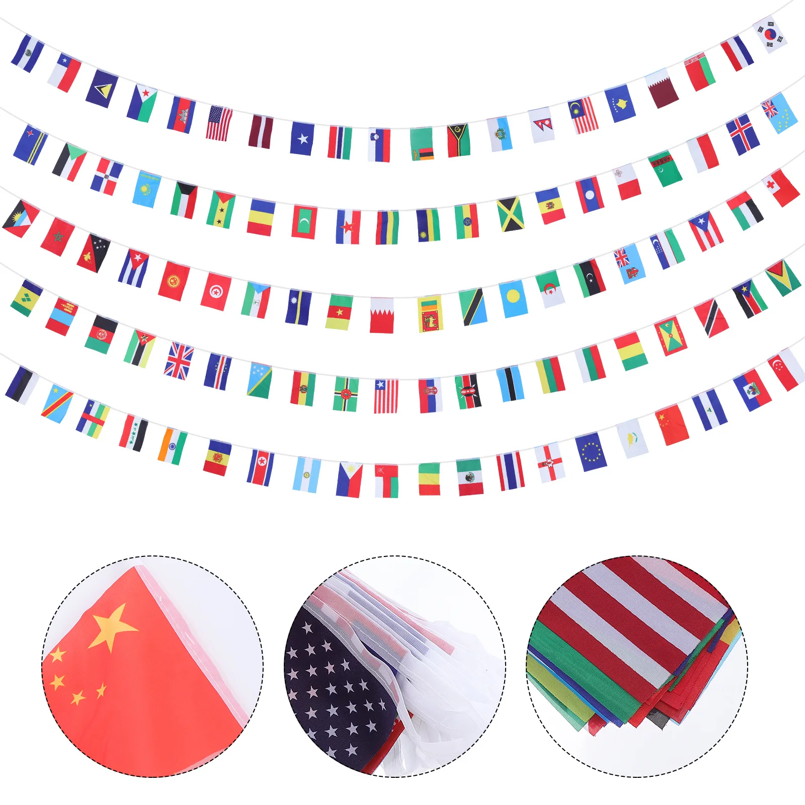 

1 set National Flag Banner String Flags 100 Countries Decorative Outdoor Indoor Party Decoration Polyester Hanging Flag Set