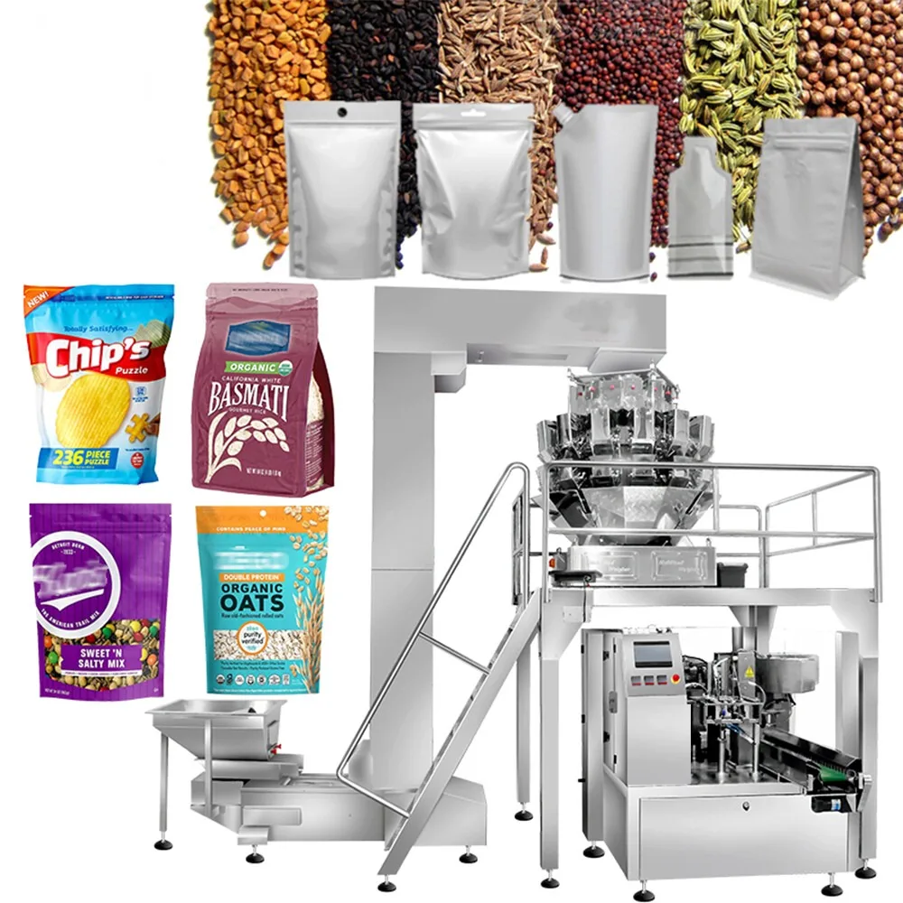 Macchina confezionatrice combinata per granuli, caramelle, alimenti per cani