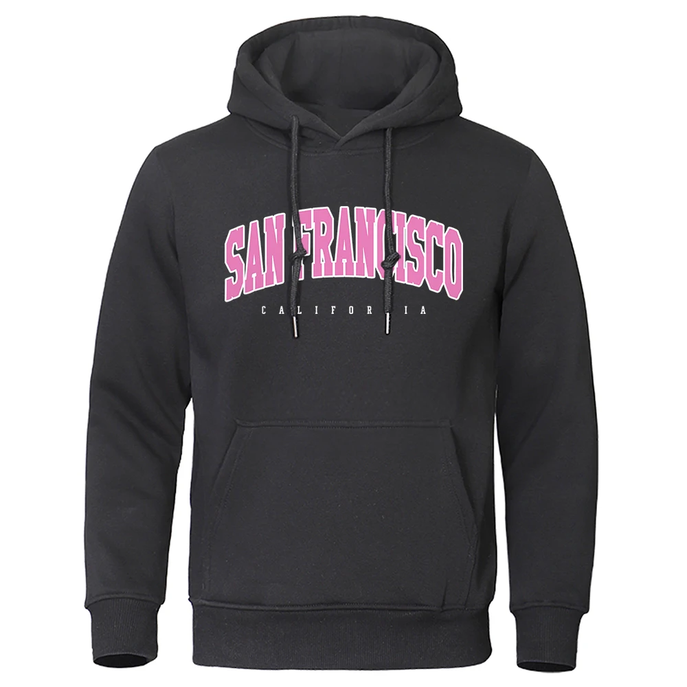 U.S. San Francisco, California Printed Mens Hoodies Loose O-Neck Sweatshirts Crewneck Pocket Clothes Fashion Oversize Hoodie Man