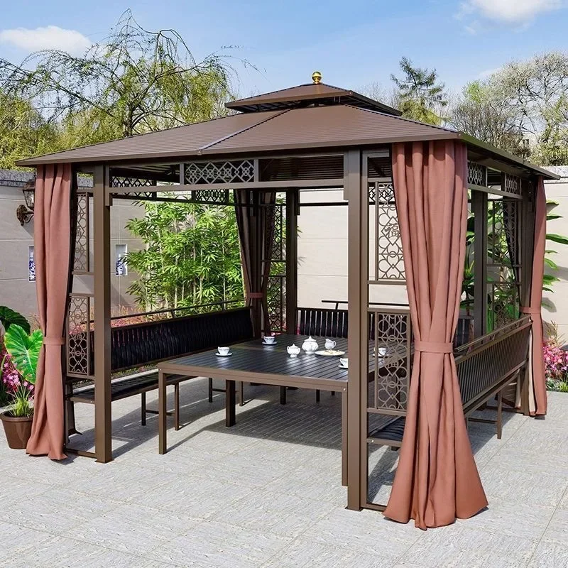 DSA Outdoor gazebo Outdoor courtyard Four-column pavilion Tent agritainment Leisure gazebo Shade and cool villa Tea pavilion