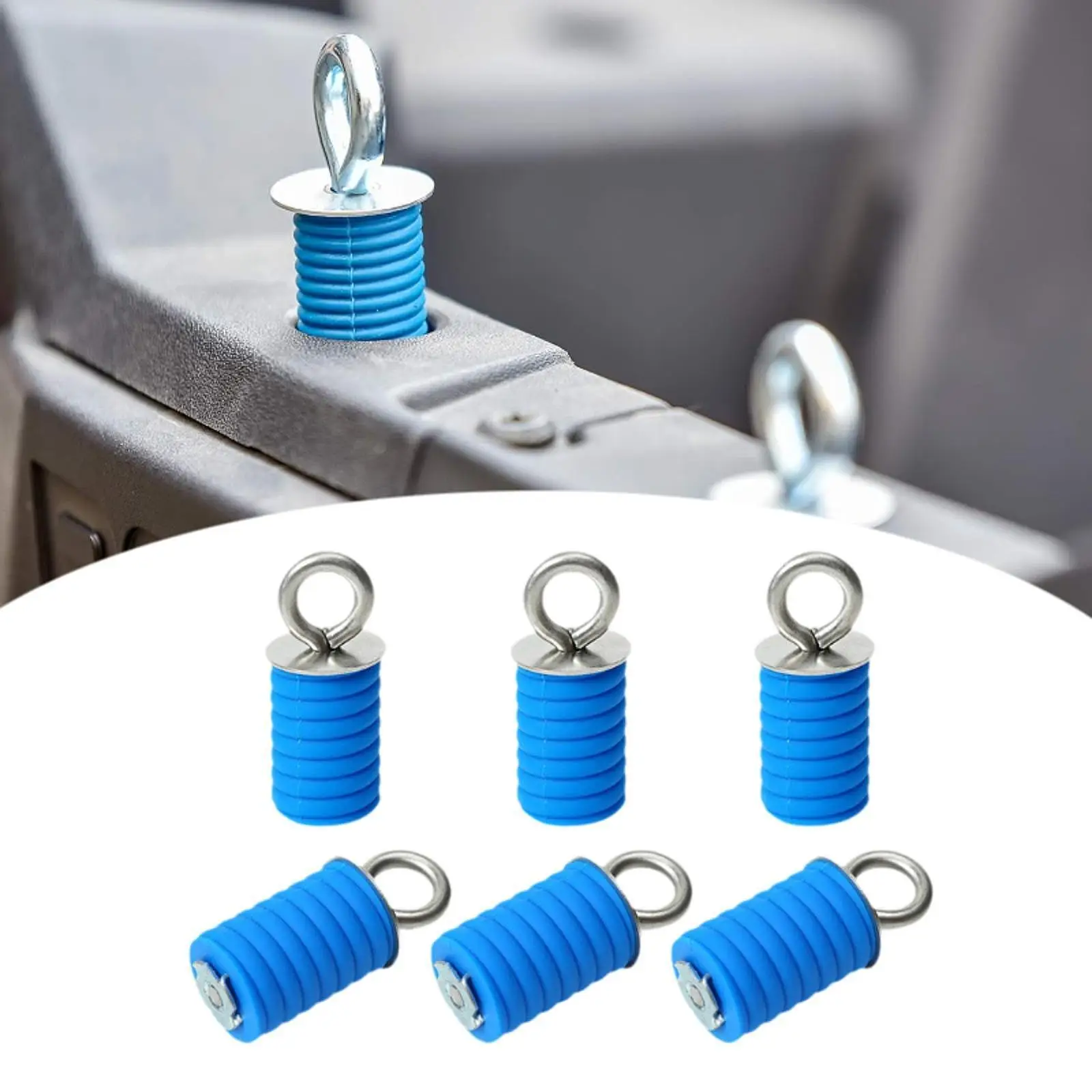 6x Tie Down Anchors Portable Professional Durability Easy to Install Practical Blue Replace Bed Anchors for Polaris RZR UTV