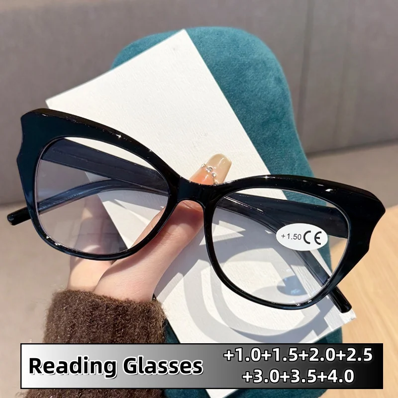 

Polygonal Cat Eye Presbyopia Glasses Versatile Ultra Light Comfortable Pressure-resistant Blue Light Blocking Eyeglasses
