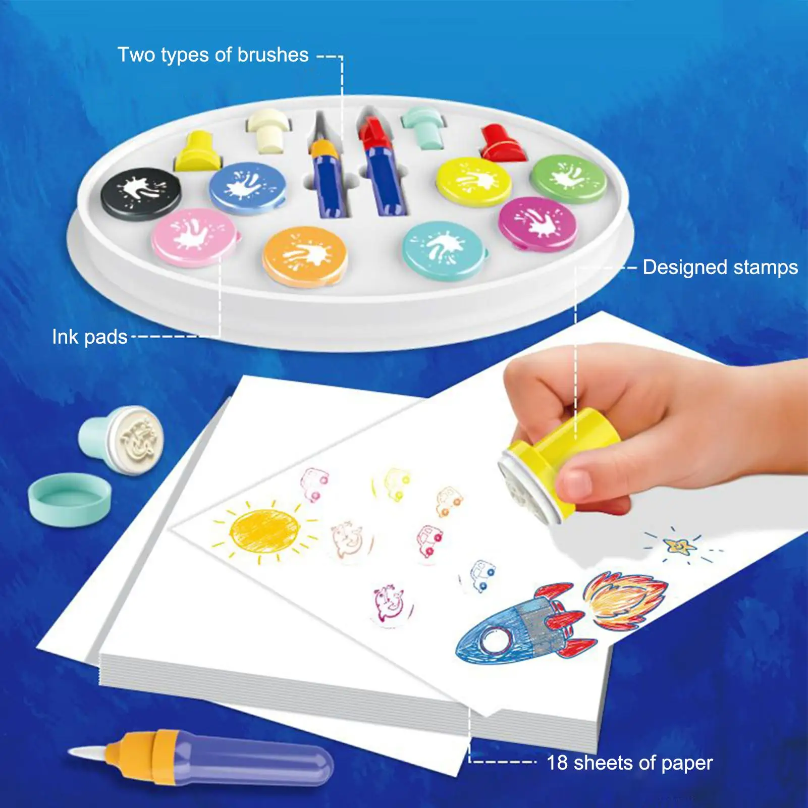

Watercolor Pens Art Coloring Markers Creative Pen With Stamp For Art Coloring Kids Girls Drawing Graffiti Parent-child