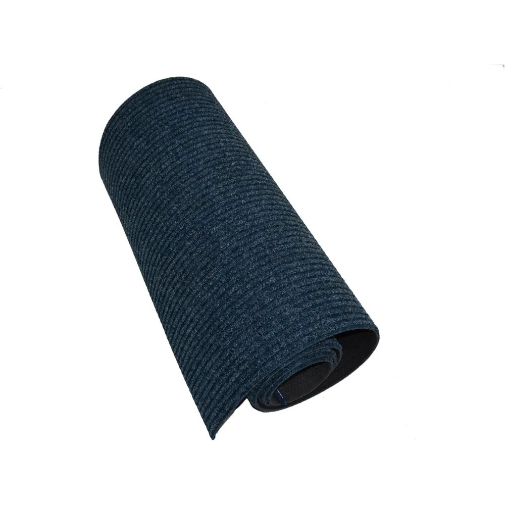 Tapis arrière en caoutchouc, taille personnalisée, Roll Runner, bleu, 27 po ou 36 po de large x votre choix de longueur, degré de glissement, collection robuste