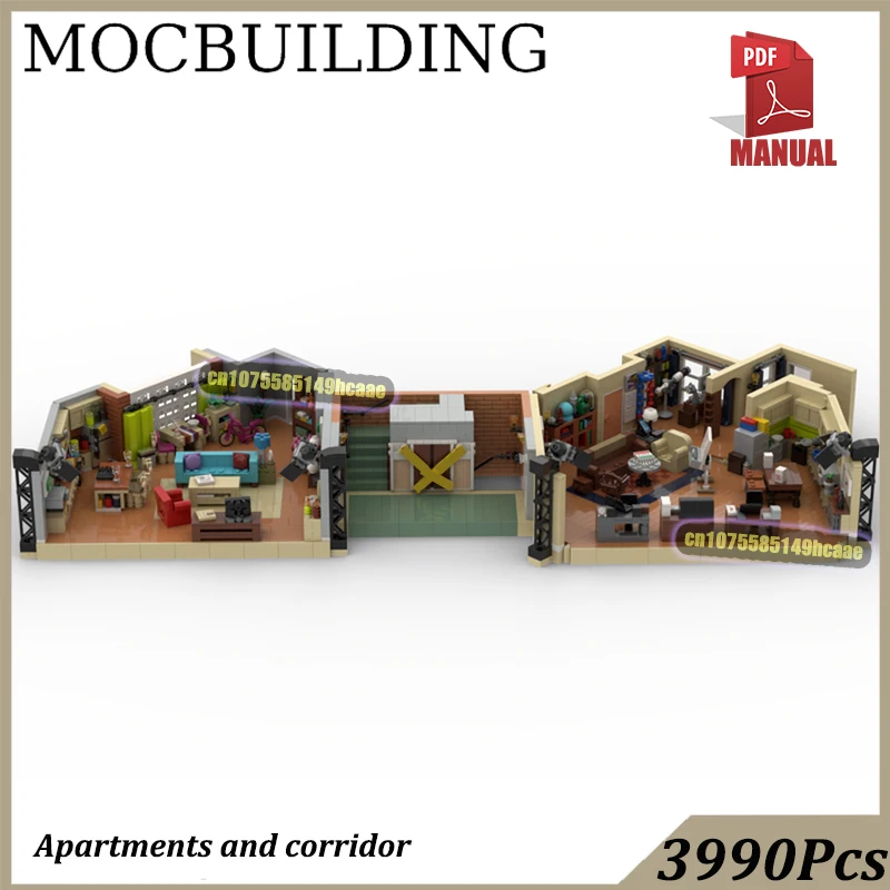 

Apartment Diorama Display Model MOC Building Blocks Street View Drama Scene Construction Toys Birthday Gift