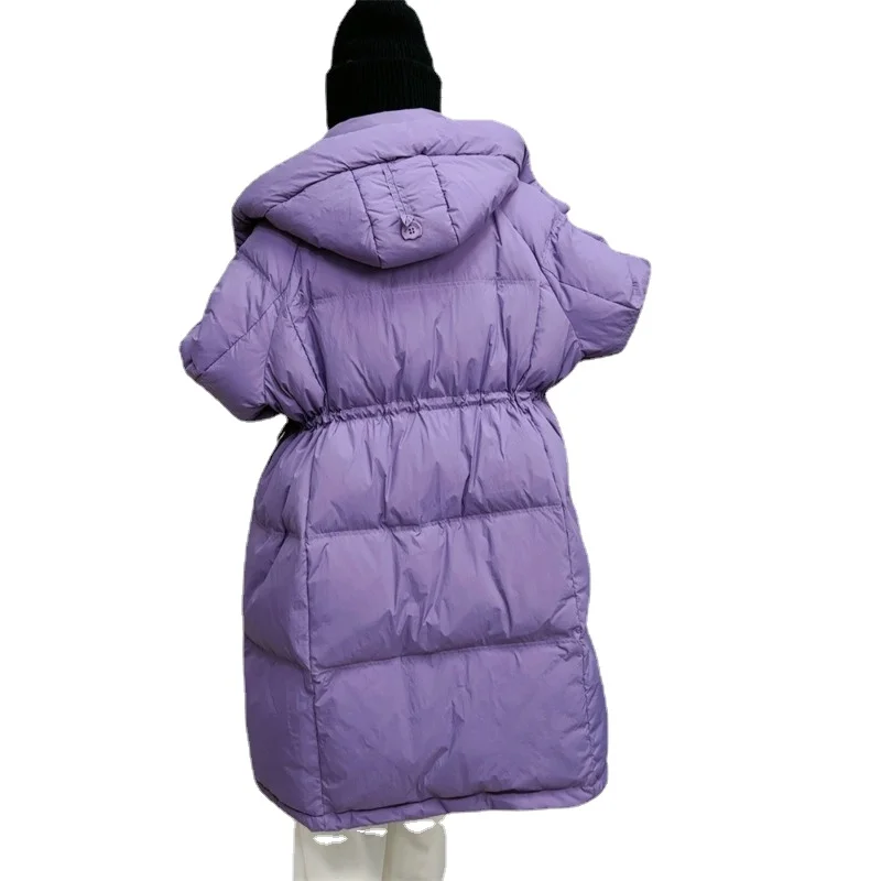 2023 New Women Down Jacket Winter Coat Female Mid Length Version Parkas Hooded Loose Outwear Thick Large Size Overcoat