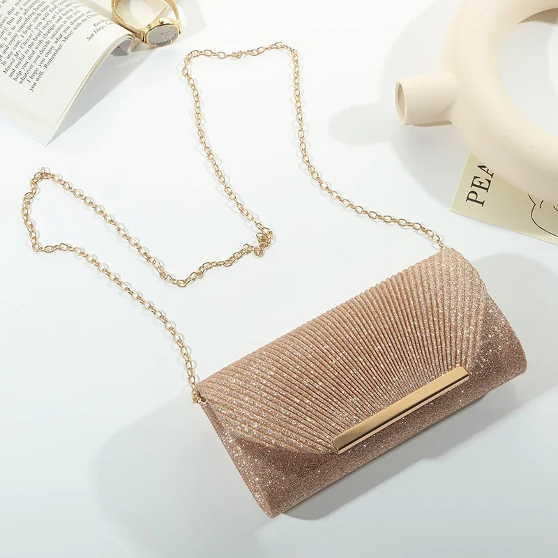 Fashion Elegant Clutch Bag New 2023 Hot Selling Chain Dinner Bag Bride Bridesmaid Lady Handbag Factory Outlet image 4