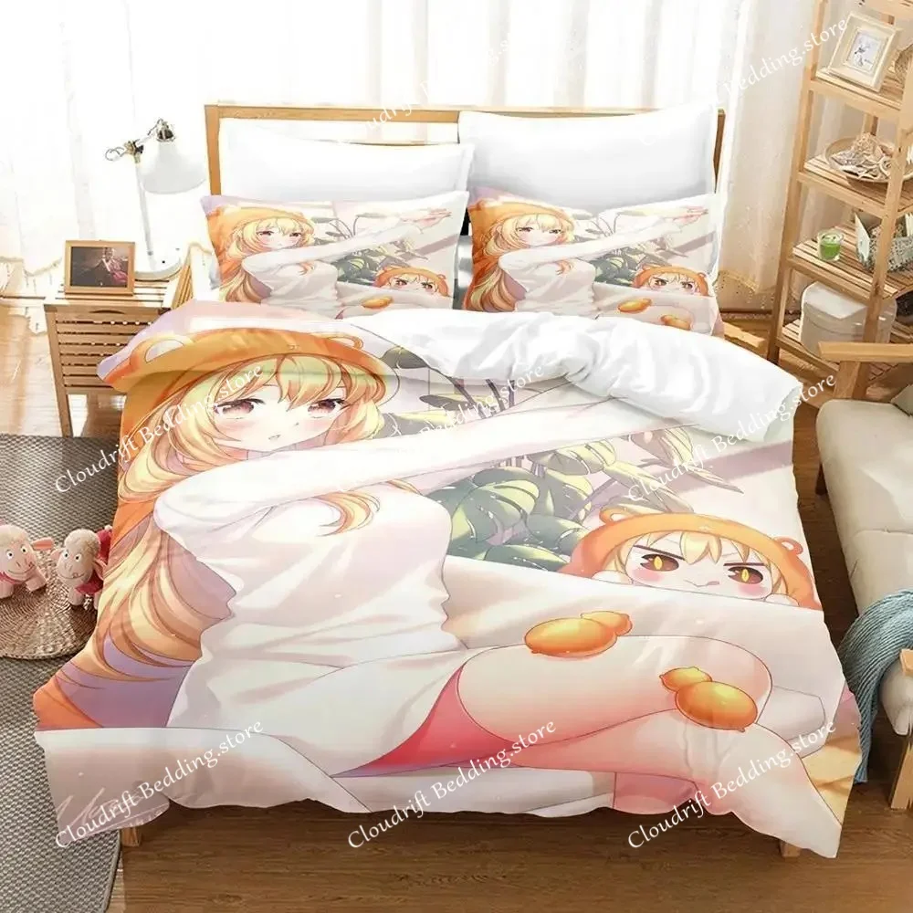 Himouto! Umaru-chan Bedding Set Single Twin Full Queen King Size Bed Set Adult Kid Bedroom Duvet Cover Sets Anime Bed Sheet Set