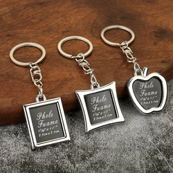 1Pcs Photo Frame Keychain Insert Photo Metal Blank Keyring Heart Picture Pendant Key Chains Decor Best Friend Christmas Gift