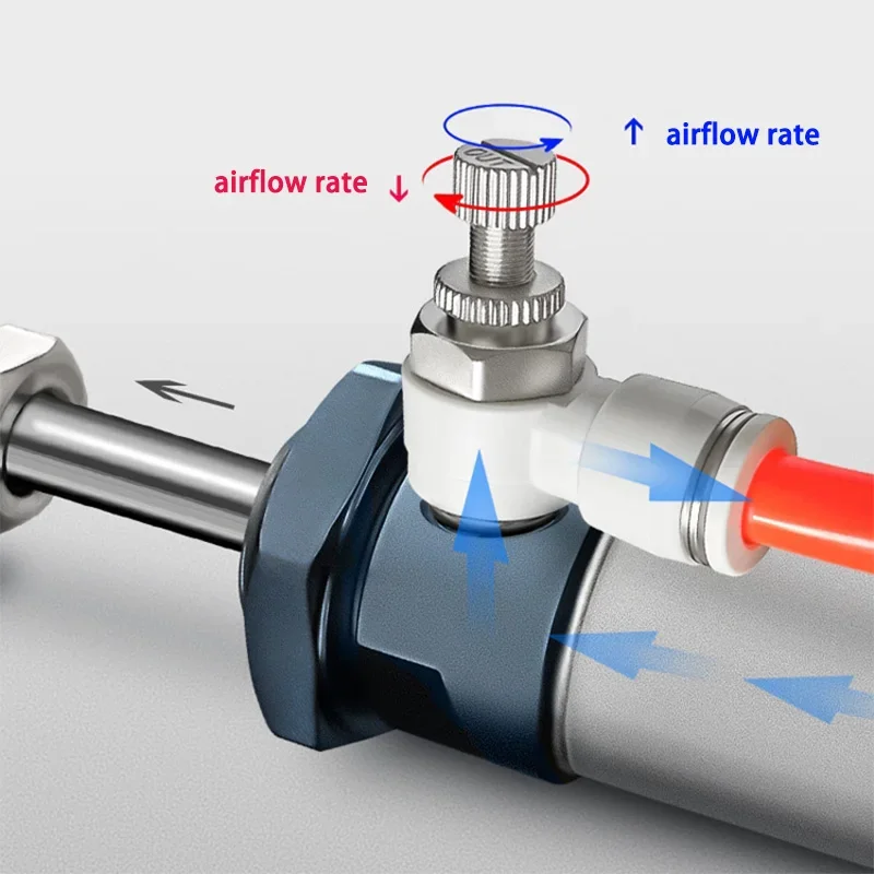 1pcs SL Pneumatic Quick Connector Throttle Valve Male Thread M5 1/8 1/4 3/8 1/2 Pipe 4mm 6mm 8mm 10mm 12mm PU Hose Connector