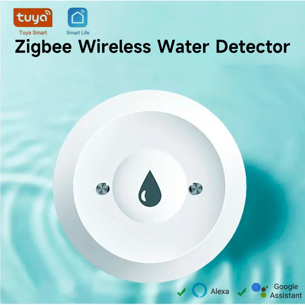 Sensor de agua inteligente ZigBee, alarma de fuga de agua, Control de vida inteligente, funciona con Zigbee