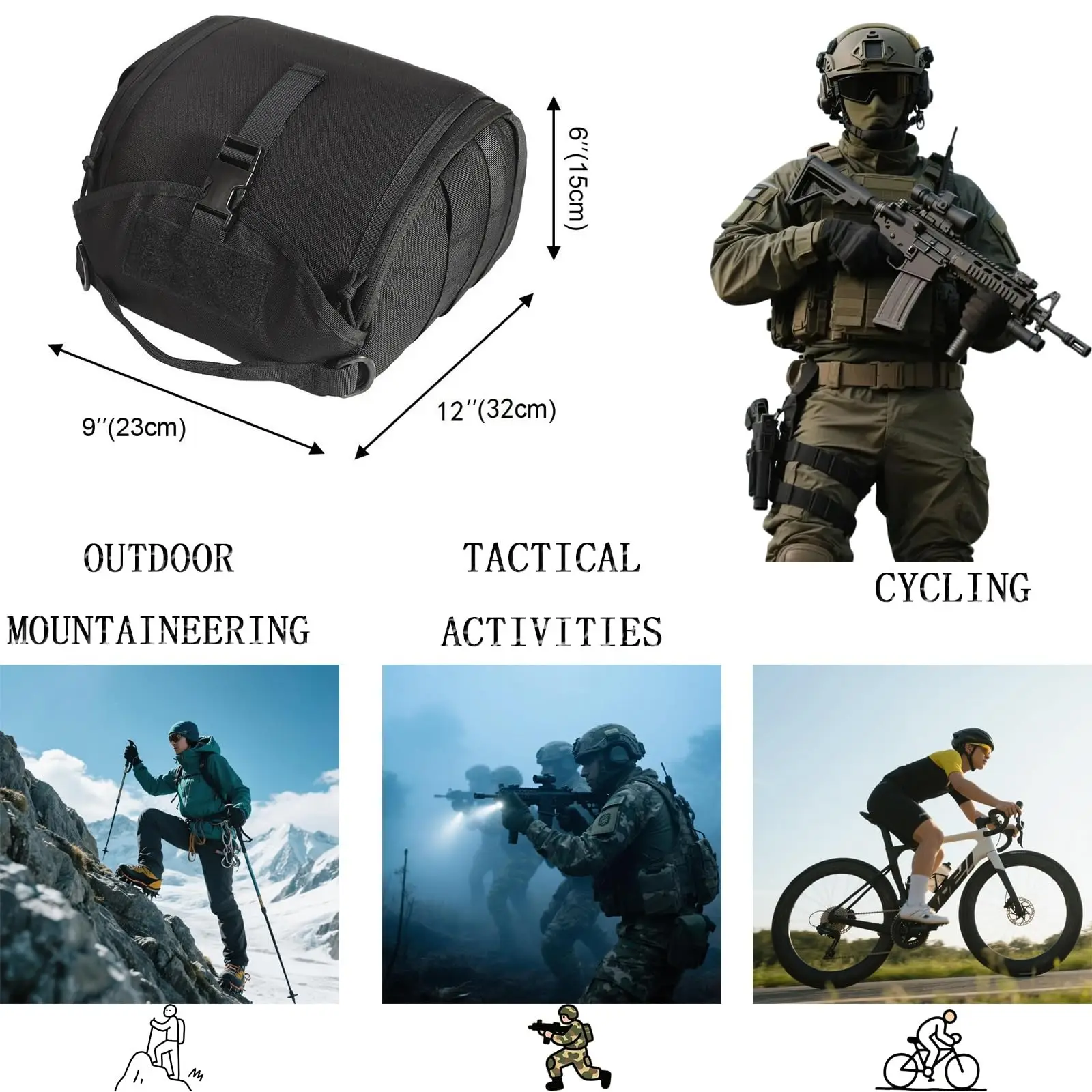 Tactical Helmet Bag Pack,Multi-Purpose Molle Storage Military Carrying Pouch for Sports Hunting Shooting Combat Helmets. image 3