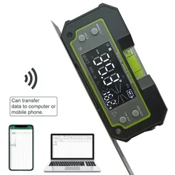 Bluetooth Level Inclinometer Dual Axis Digital Protractor Measuring Angle Ruler Rechargable magnetic Level Box 0.1 Degree