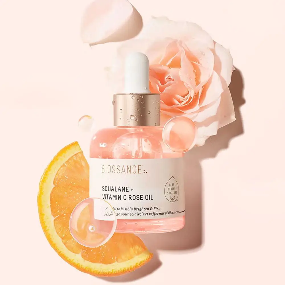 Biossance Squalane & Vitamin C Rose Oil Copper Peptide Plumping Serum - Brightening & Firming High-Purity Essence For All Skin