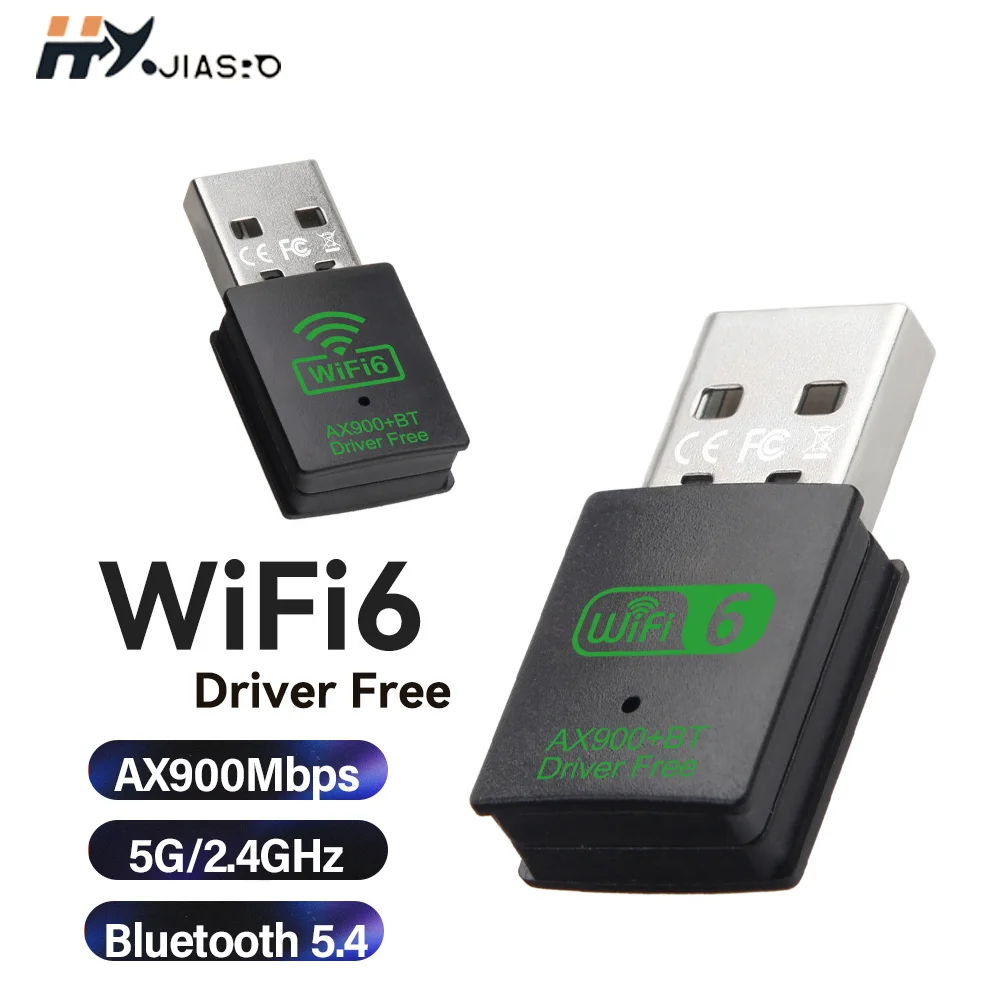 

WiFi 6 USB Wireless Network Card Dongle Driver Free Bluetooth 5.4 Wifi Adapter 2 in 1 2.4G/5GHz Wifi Antenna For Laptop Windows