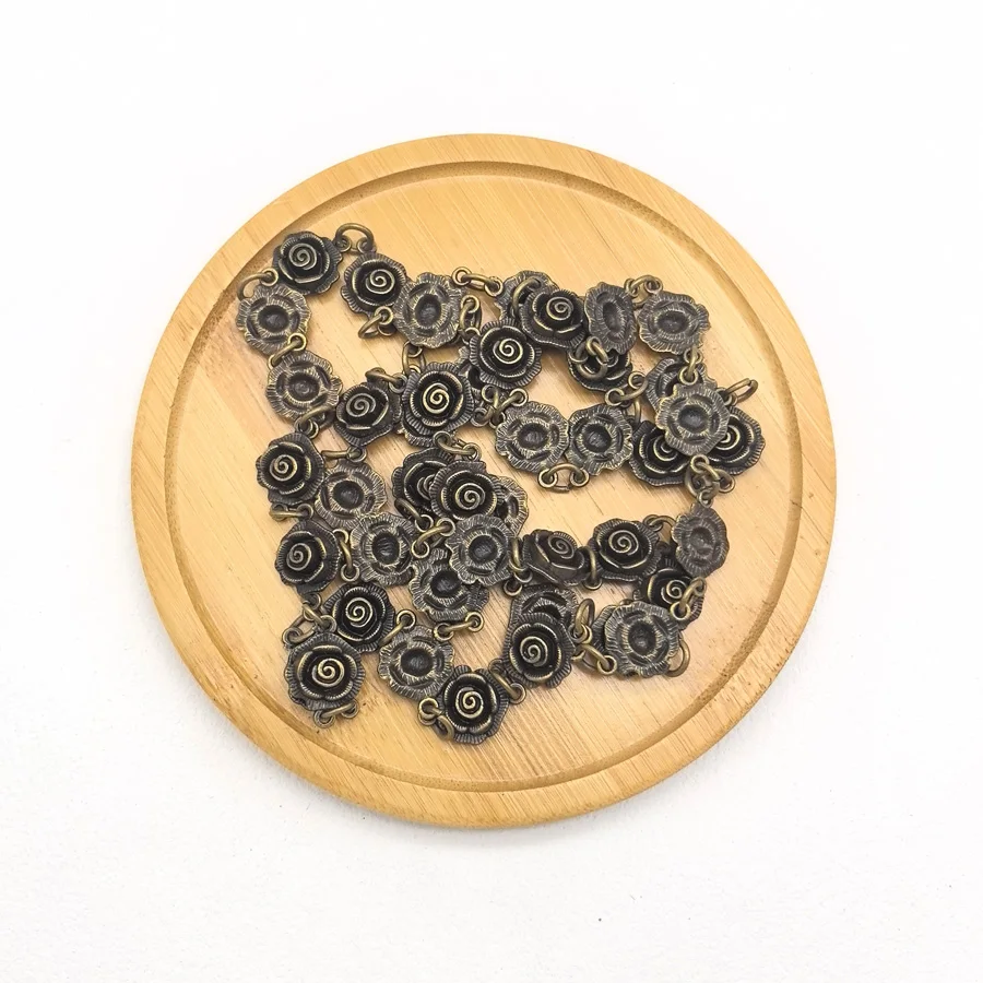 1PCS/Lot  Antiquqe Style Bronze Tone Flower Jewelry Necklace Chain 13*13*5MM  (30426)