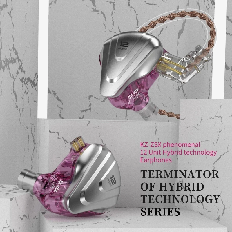KZ ZSX Terminator Metal Headset 5BA 1DD Hybrid 12 drivers HIFI