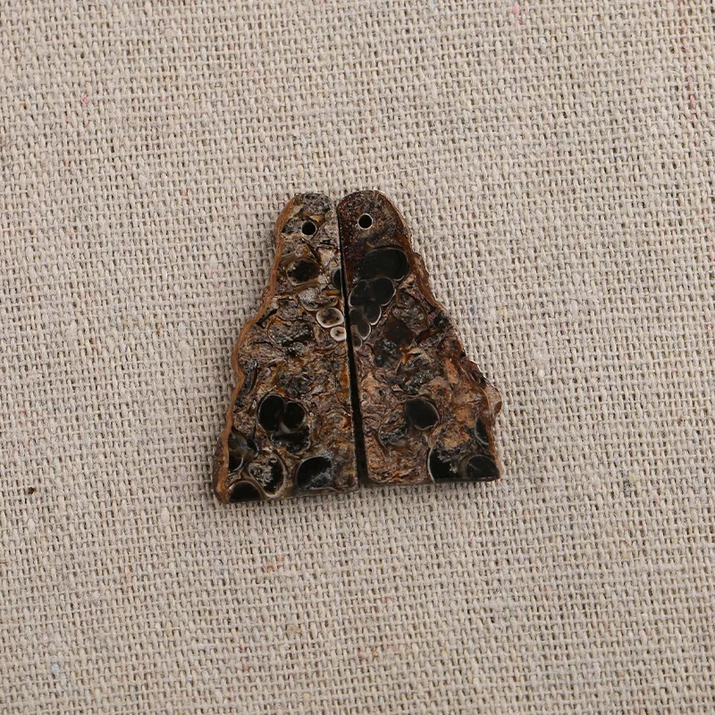 B&F Nugget Commonite Stone Earring Beads, Handmade Natural stones beads, Polished Stones for jewelry Making Supplies