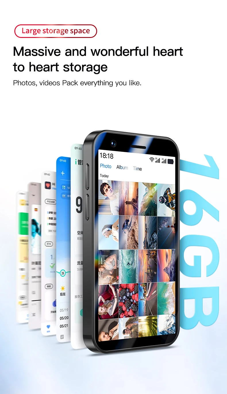 F8 Pro Max SOYES 3G Mini Smartphone 3.0inch IPS MTK 1GB RAM 16GB ROM Dual SIM Bluetooth WIFI Type-C WCDMA Android Mobile Phone