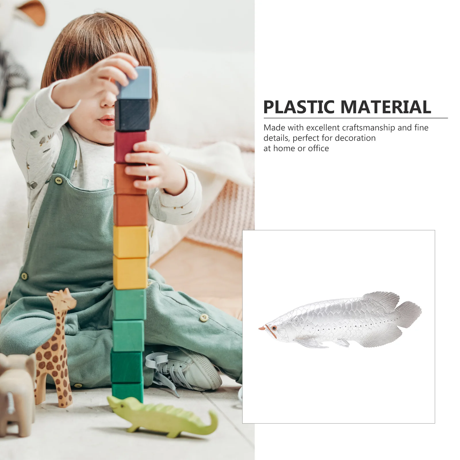 

1pc Simulated Artificial Solid Fish For Home Decor Desktop Decoration Kids Educational Plaything Fake Fish Ornament