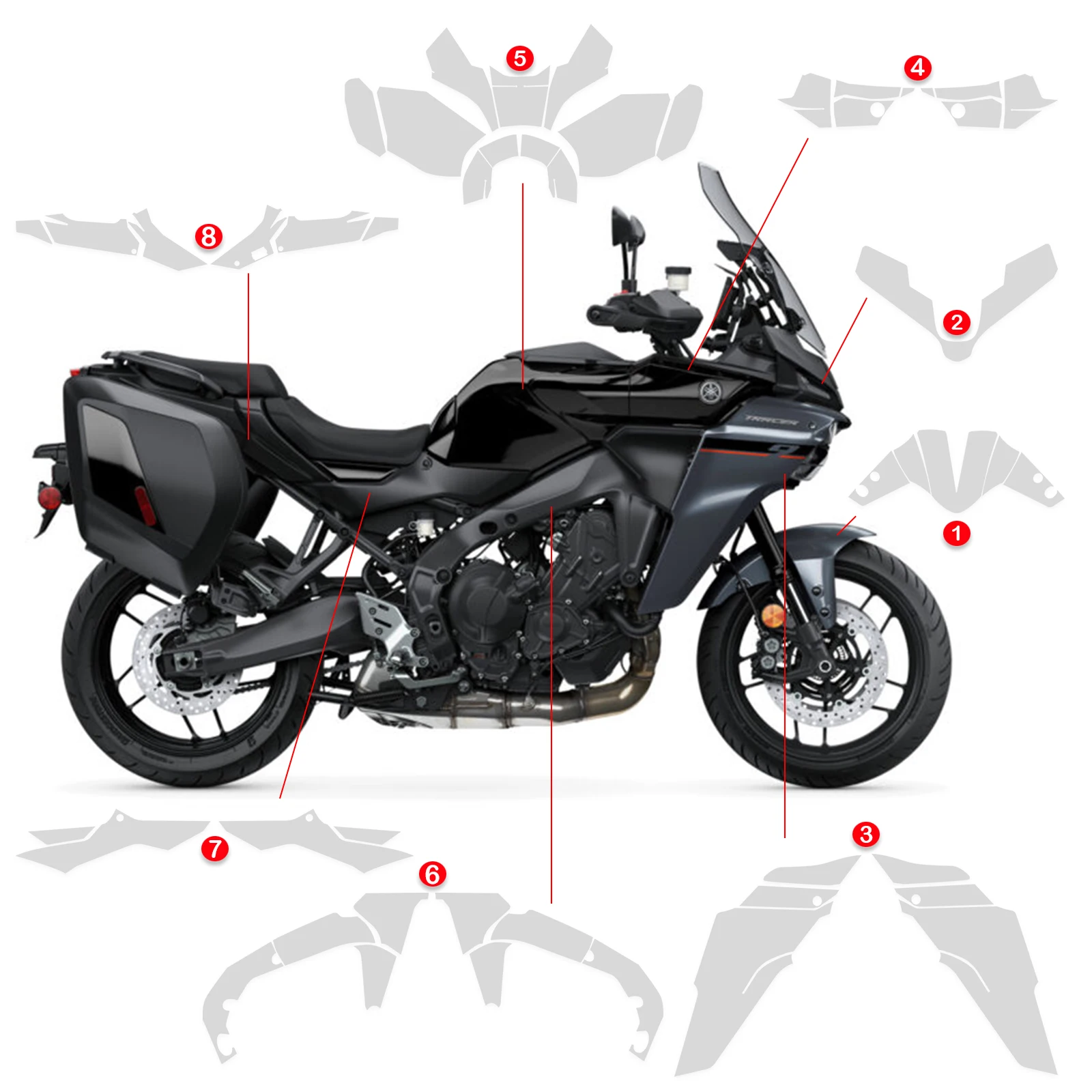 TRACER 9 2026 TPU For YAMAHA TRACER 9 GT PPF Paint Protective Film Scratch-resistant GLOSSY Transparent Protection Film BodyKit