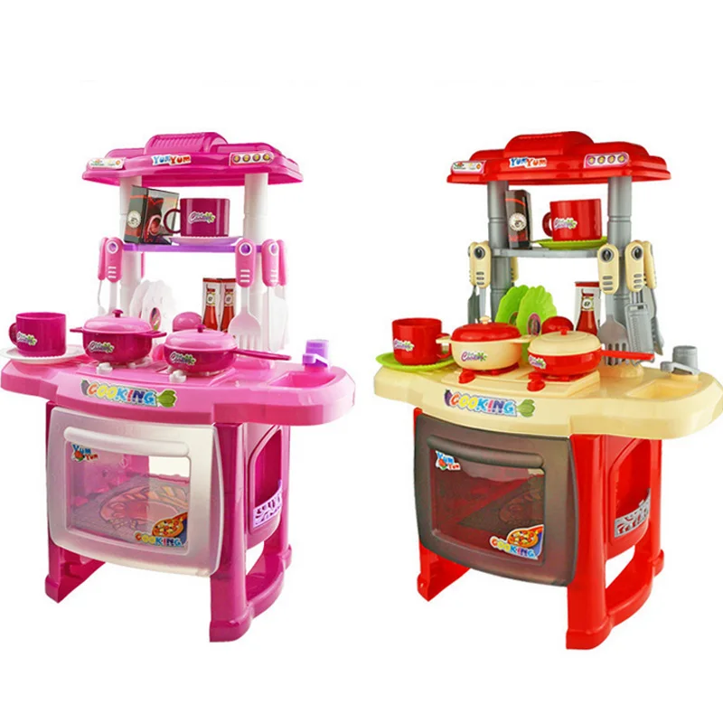 2020 New Kids Kitchen Set Children Kitchen Toys LargeSimulation Model Colourful Play Educational Toy for Girl Baby