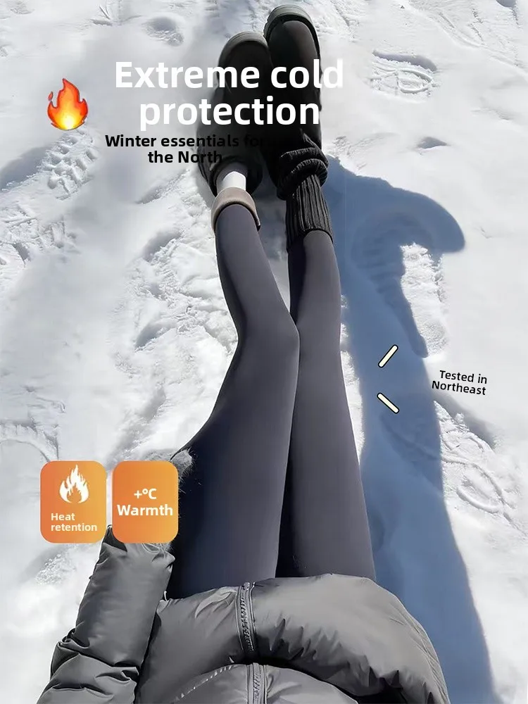 

Thiened Yoga Pants for Women Winter Warm arkskin Pants High Waist Long Trousers Nylon Spandex Butt Lifting Winter ential