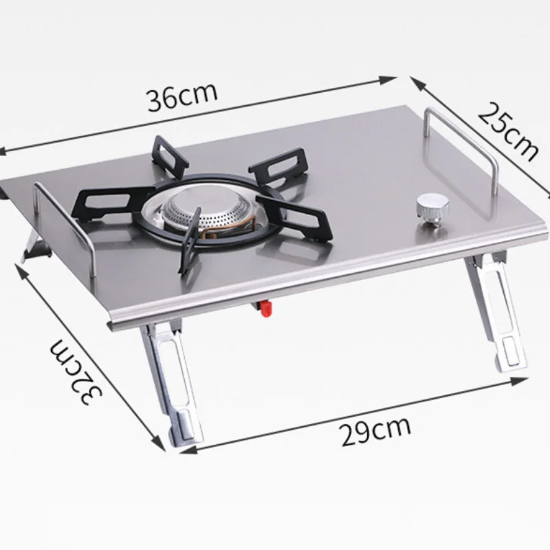 Outdoor Camping Stainless Steel Stove Foldable Storage Portable Gas Stove Table Picnic Barbecue Tabletop Stove