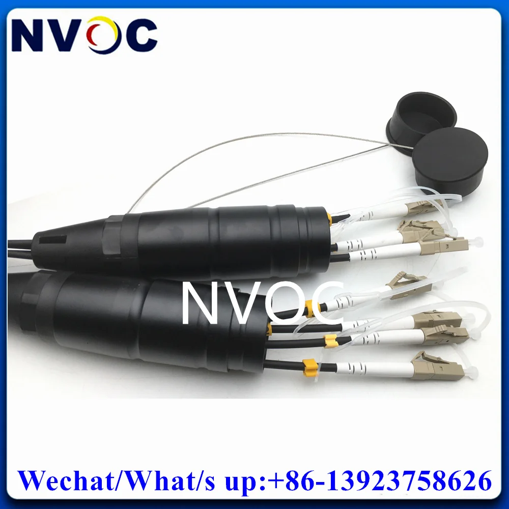 سلك ألياف بصرية مصفح أسود ، موصل مع ملف رقعة 235 ، 4 نوى ، خارجي ، PDLC ، UPC ، 4F ، LC ، 4C ، 4C ،