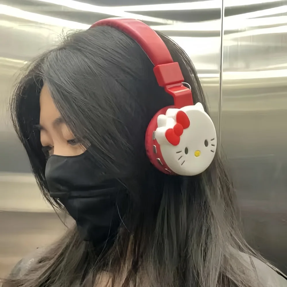 

New Hello Kitty Stitch Mickey Cut Bluetooth Headphone Wireless Headsets Anime Cartoon Stereo Headset Earphone Fashion Gifts Girl