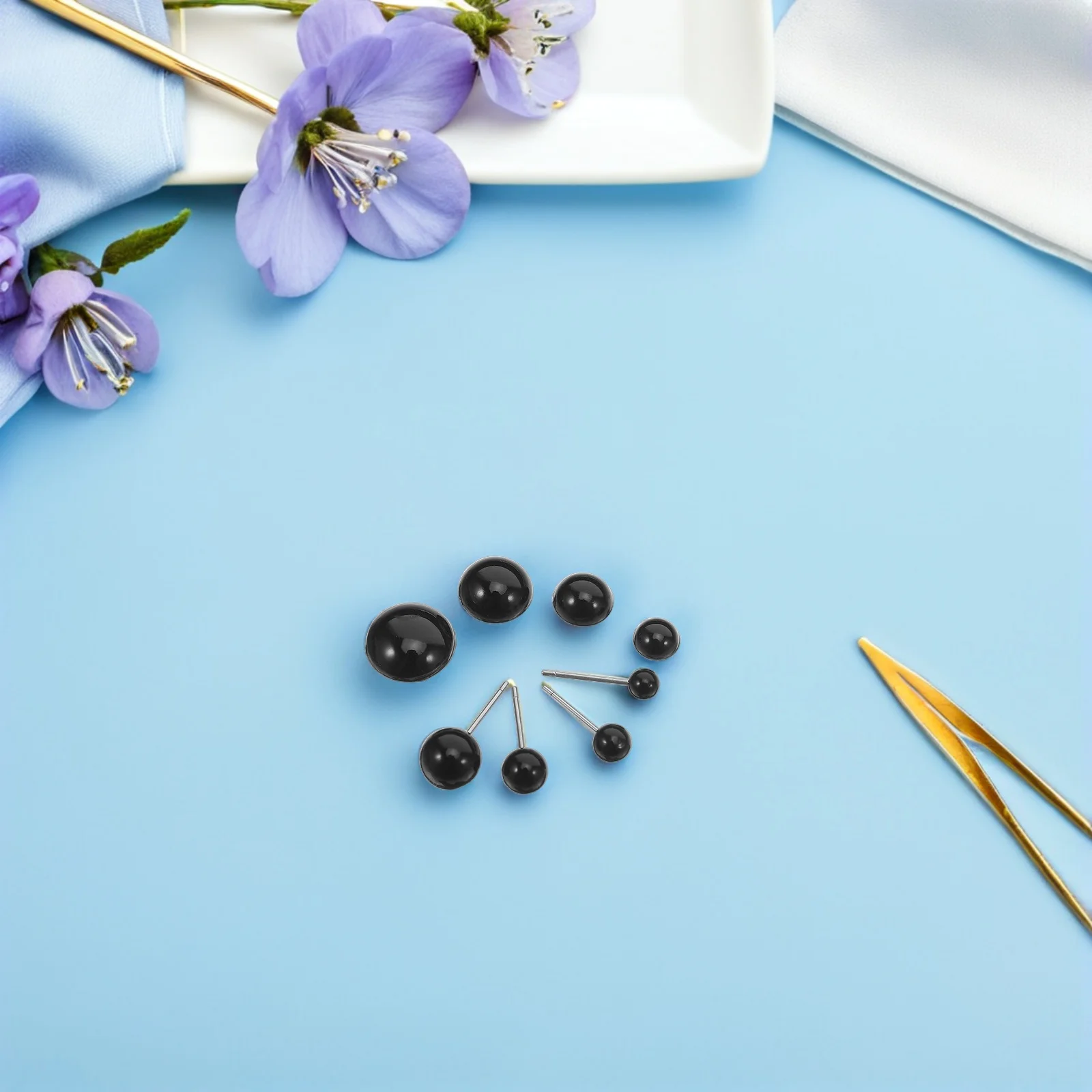 1Set Ambachtelijke Ogen voor Knuffels Zwart Plastic Veiligheidsogen met Ringen voor DIY Zachte Dieren Maken Realistische Fake Eye Ballen