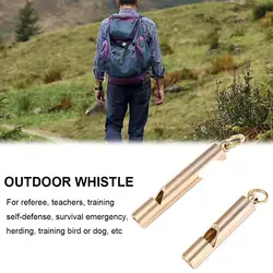 Mini Waterproof Pocket Tools Pure Brass Handmade Pendant Equipment Survival EDC Whistle Referee Whisle Keychain Brass Whistle