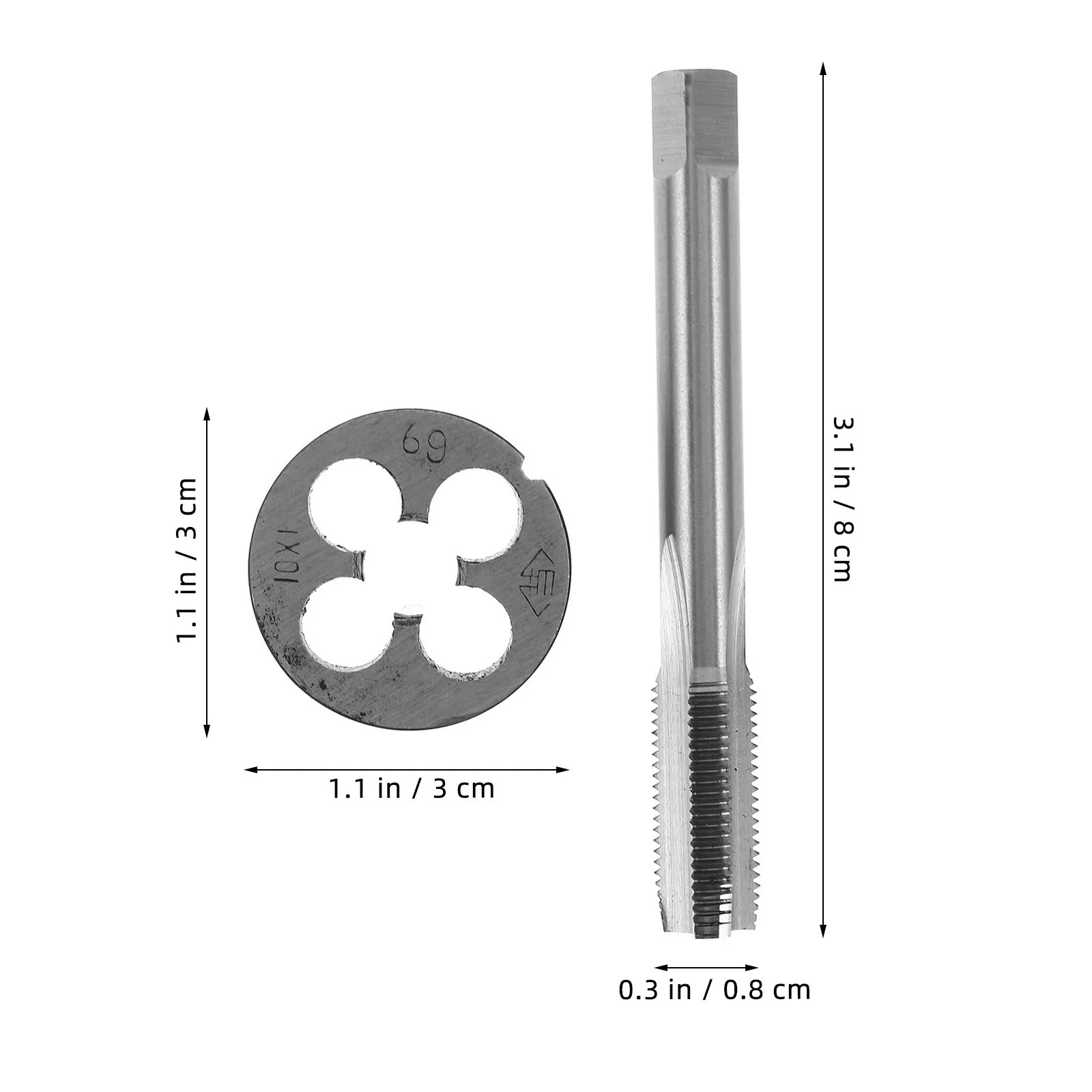 Set di matrici per maschi in acciaio Kit di strumenti per maschiatura filettatura Palmare Filettatura di precisione Riparazione Macchina Rubinetto per vite Fustelle rotonde Rubinetti Muore