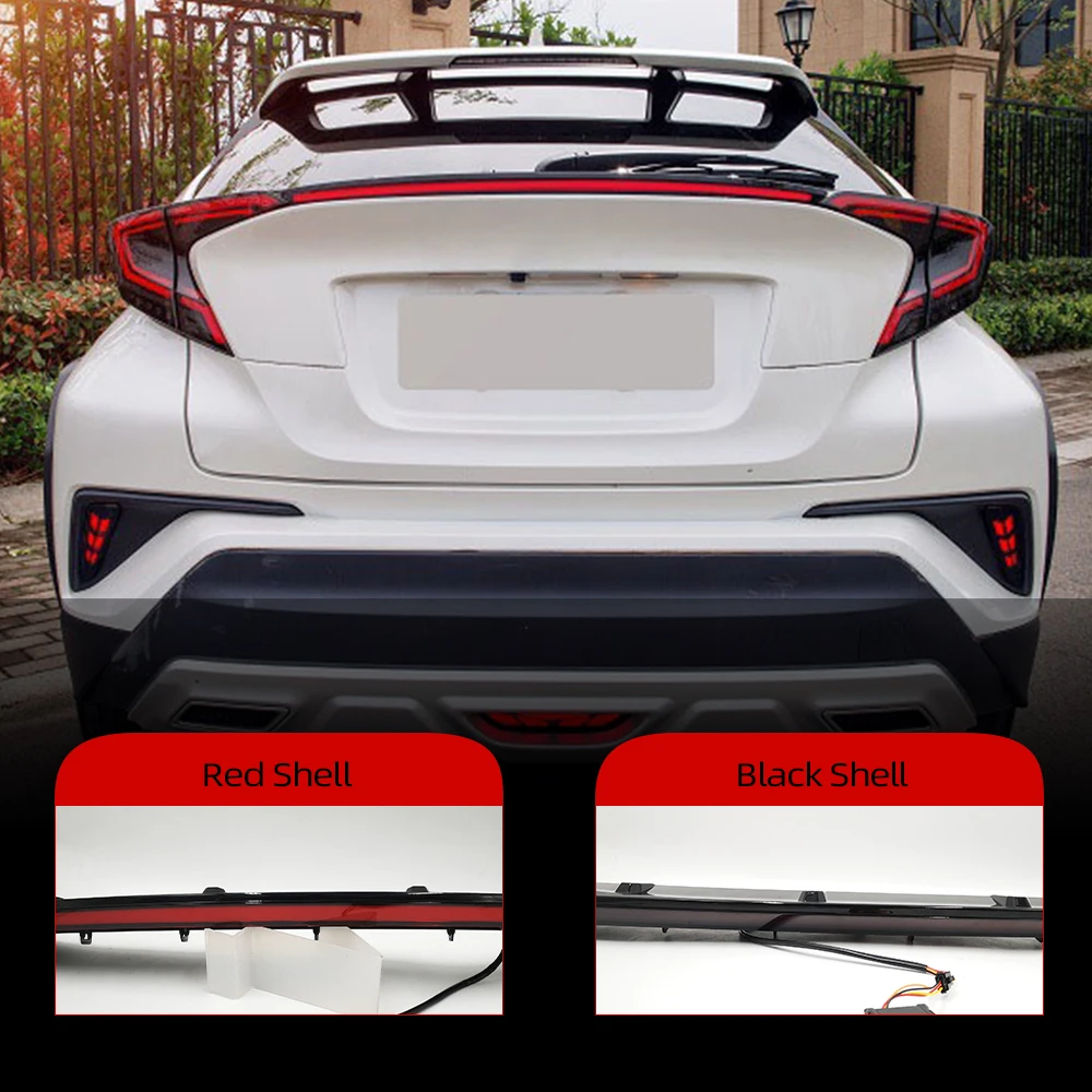 

1Pcs For Toyota CHR 2016 2017 2018 2019 Rear Bumper trunk Tail Light LED Taillight Reflector Brake Lamp Warning Signal Fog Lamp