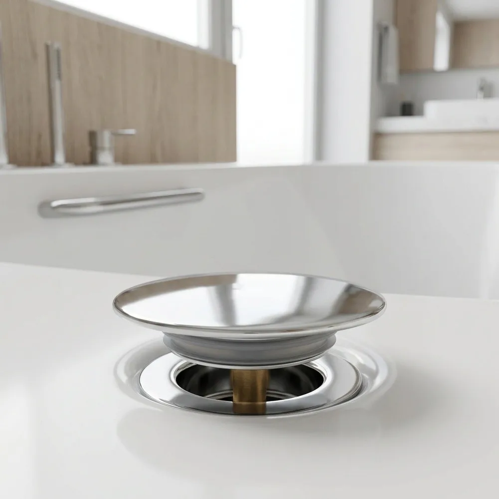 Bathtub Water Seal Cover in Solid Brass with 72mm Upper Cover and 39mm Lower Cover Precision Fit for Standard Drain Sizes