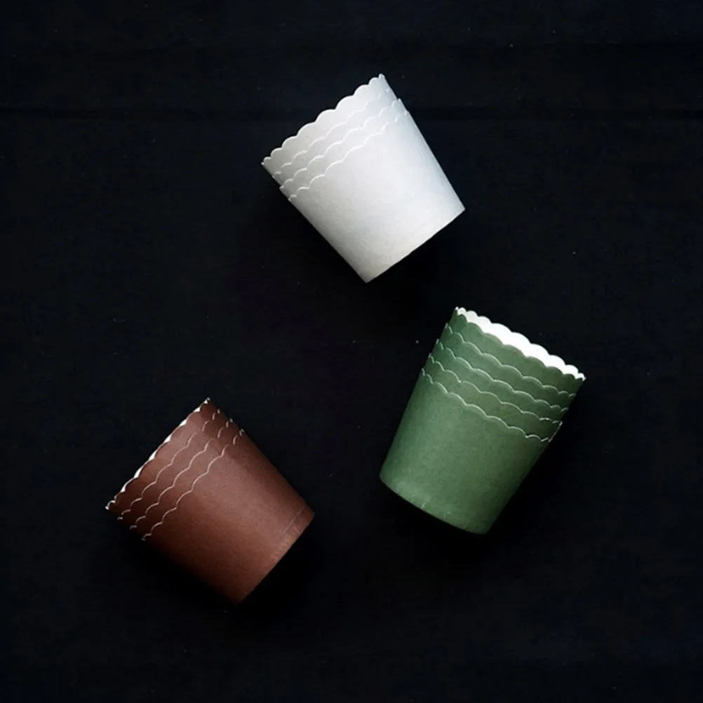 

50pcs Cake Cup Muffin Cups Baking Supplies Solid Color Paper Liners For Cupcakes Desserts Wedding Party Favors Grey Kitchen Bar