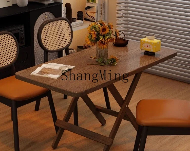 FGgood-looking  high-end foldable family dining table outdoor portable booth square table simple dining table