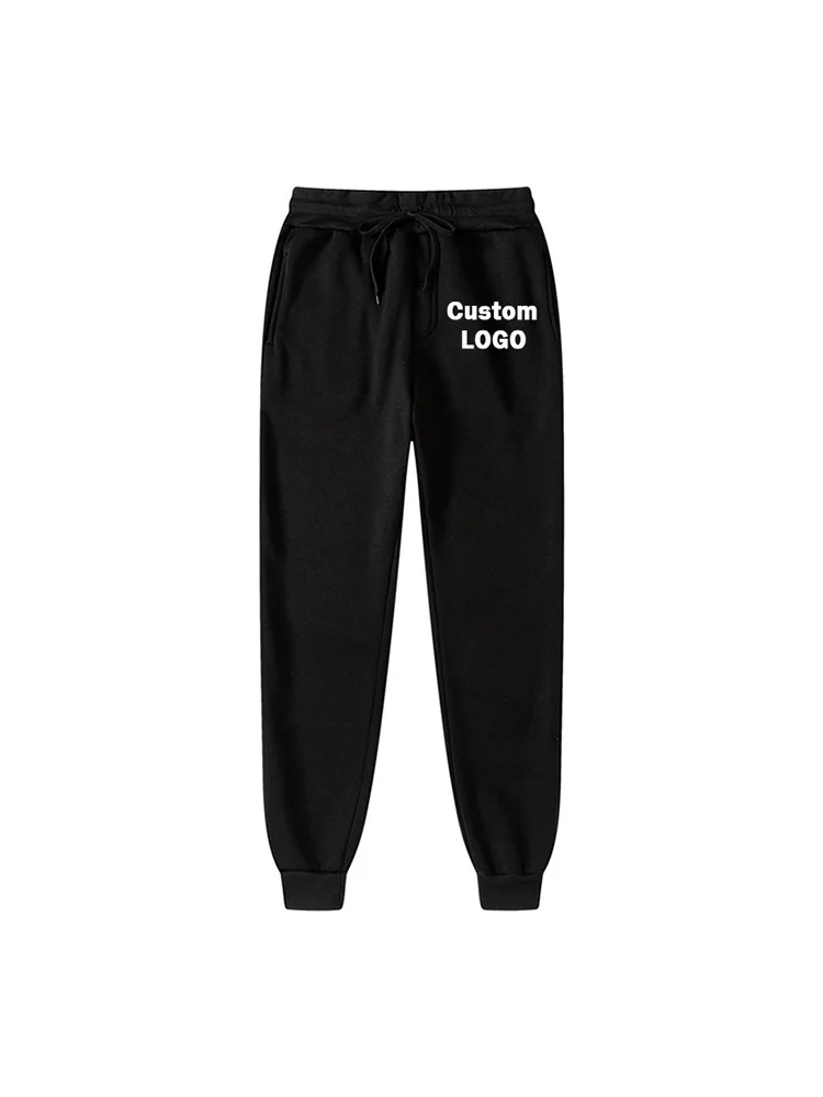 Custom Your Logo Men's Women's Long Pants Autumn Winter Mens Casual Fleece Sweatpants Soft Sports Pants Jogging Pants 5 Colors