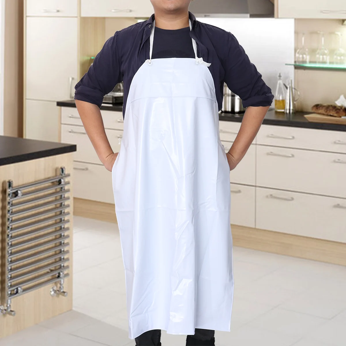 

PVC Apron Waterproof Barbecue Unisex Industrial Kitchen Halter Neck Paint Resistant Commercial