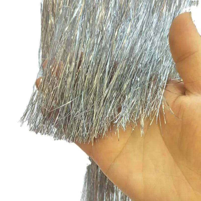 Gold Silver Iridescent 3-layer Fringed Lampshade Hanging Decorations for New Year Wedding Birthday Festival Party Hotel Supplies