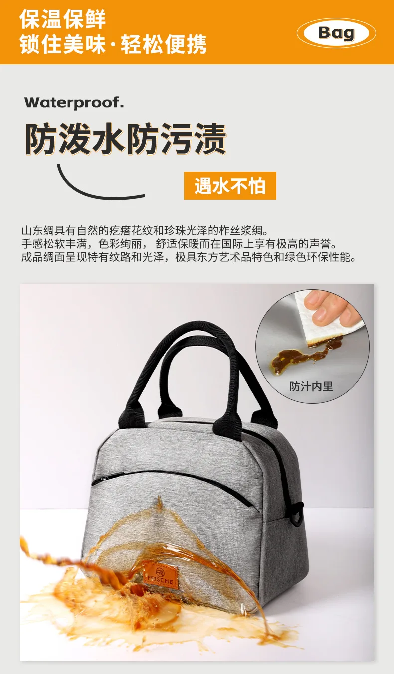 Lunchtasche mit Schultergurt, Griff, Kühltasche für Damen, tragbare Lebensmitteltasche für Arbeit, Studenten, Thermo-Lunchbox, Kühlschranktasche – Detail 5