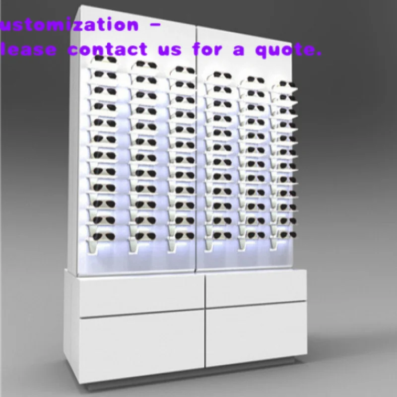 

Настенные полки для демонстрации очков, используемые в современных оптических салонах, индивидуальный дизайн.